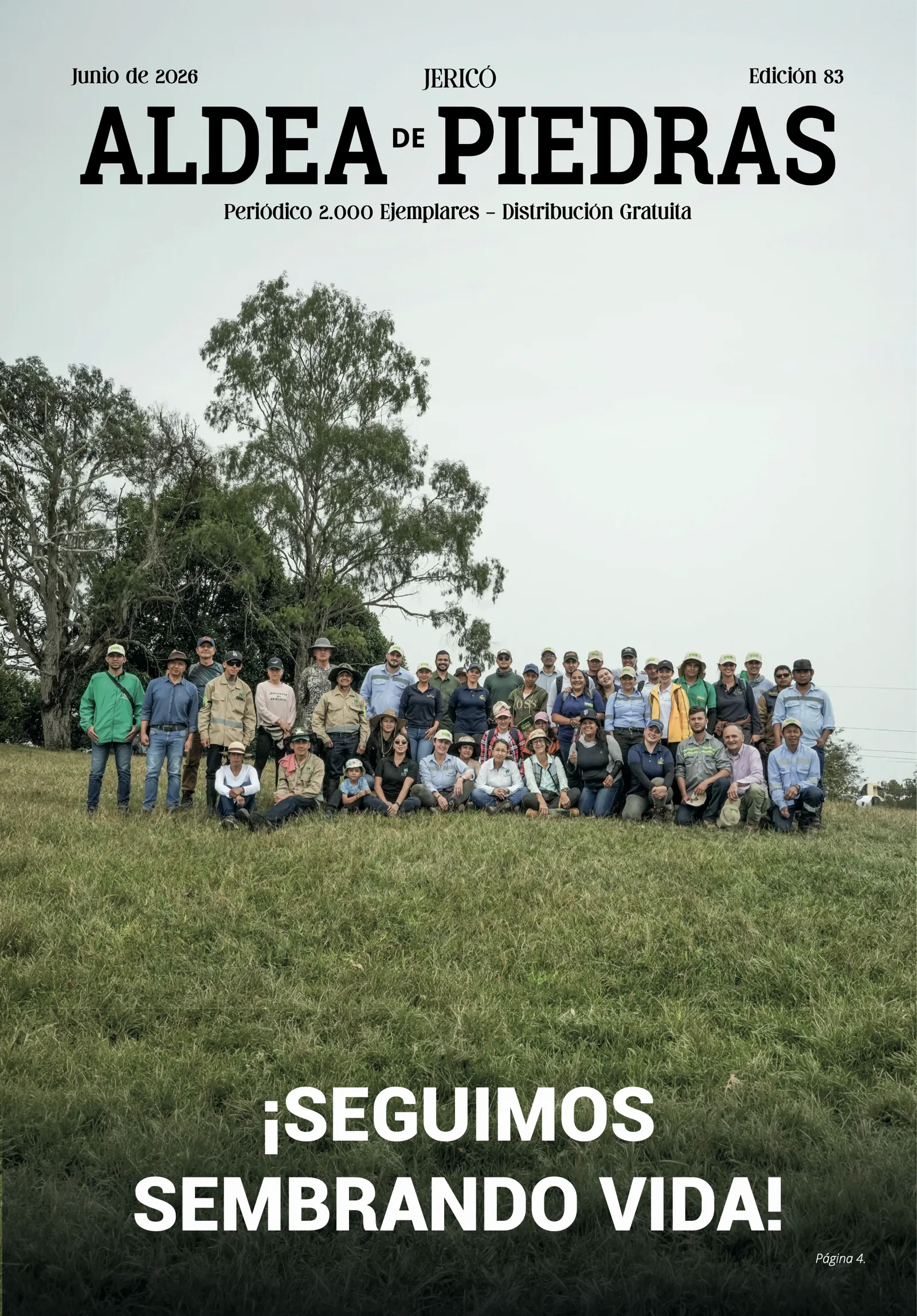Portada impresa de Aldea de Piedras, edición 83: ¡Seguimos sembrando vida!